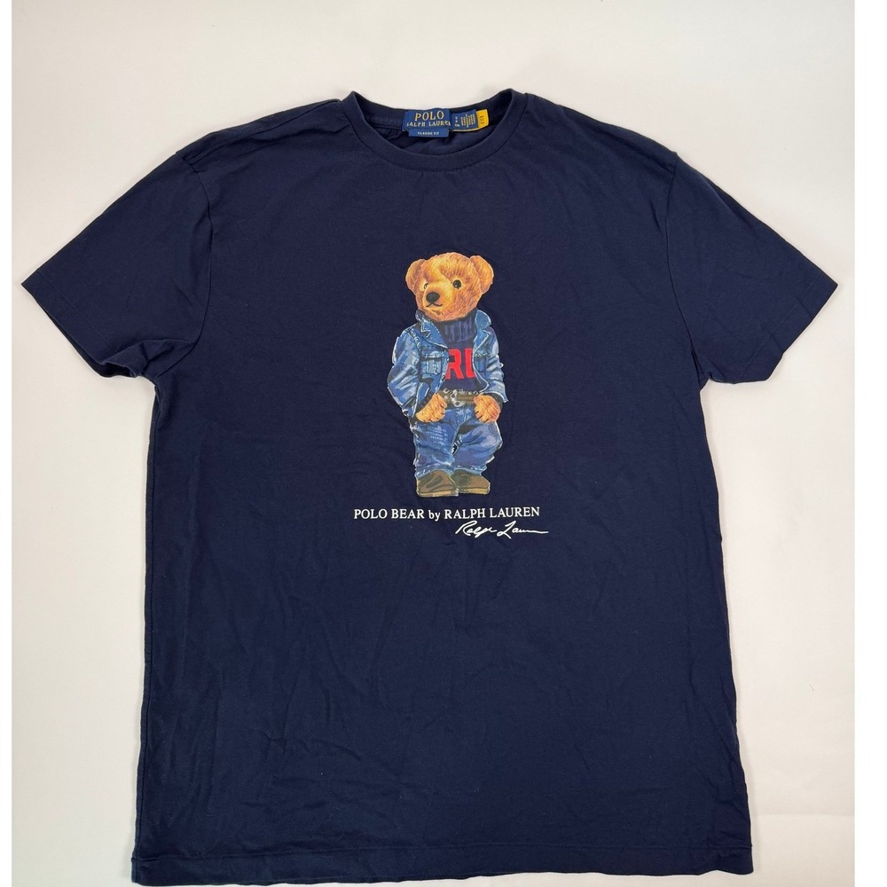 Authentic Polo Ralph Lauren Polo Bear T‑Shirt – Denim Jacket Bear Graphic